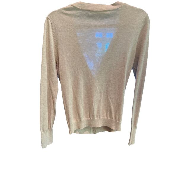 Loft Ivory Button Front V-Neck Cardigan, Size Small - Picture 4 of 4